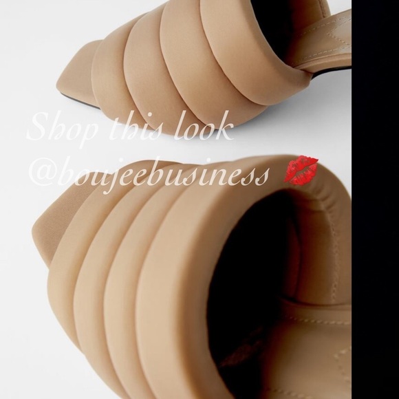 ZARA Beige Quilted Sandals - Picture 9 of 10